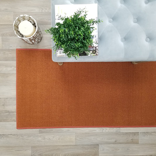 Solid Colored Custom Size Terracotta Carpet Runner Rug