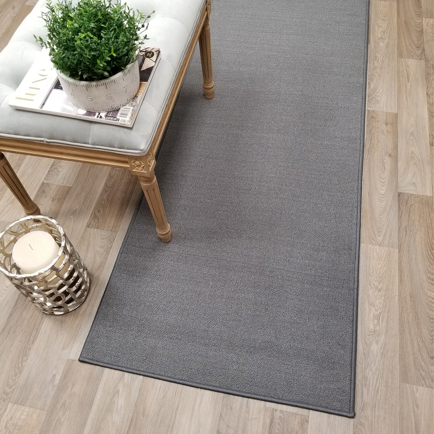 Solid Colored Custom Size GREY Carpet Runner Rug