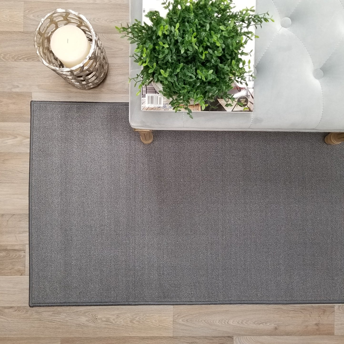 Solid Colored Custom Size GREY Carpet Runner Rug