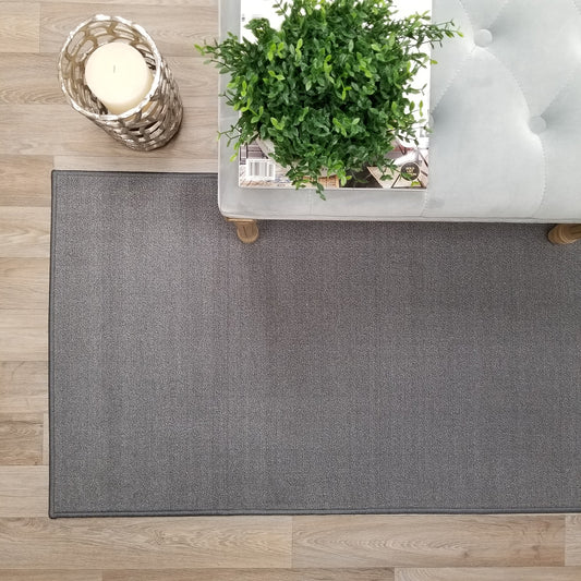 Solid Colored Custom Size GREY Carpet Runner Rug