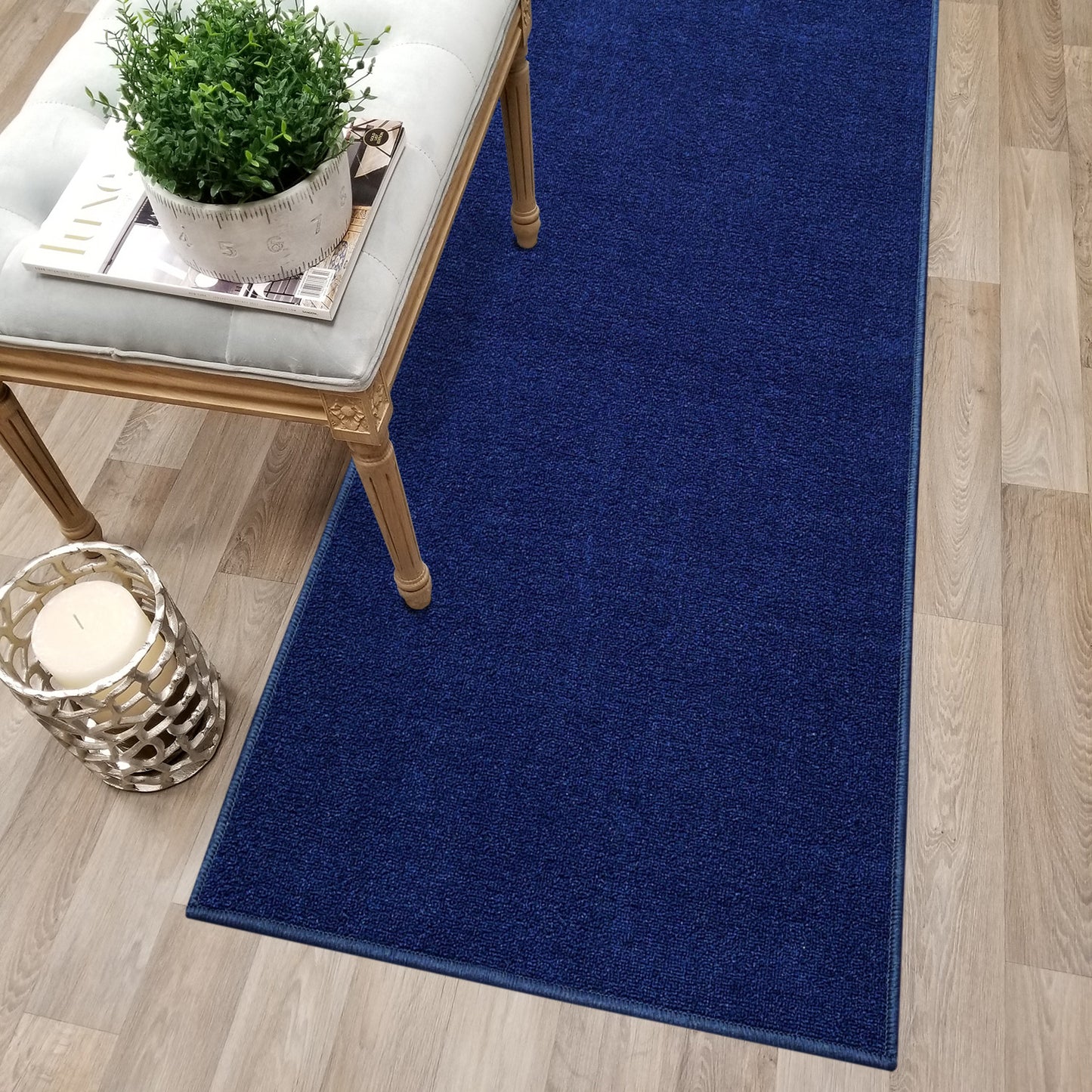 Solid Colored Custom Size NAVY BLUE Carpet Runner Rug