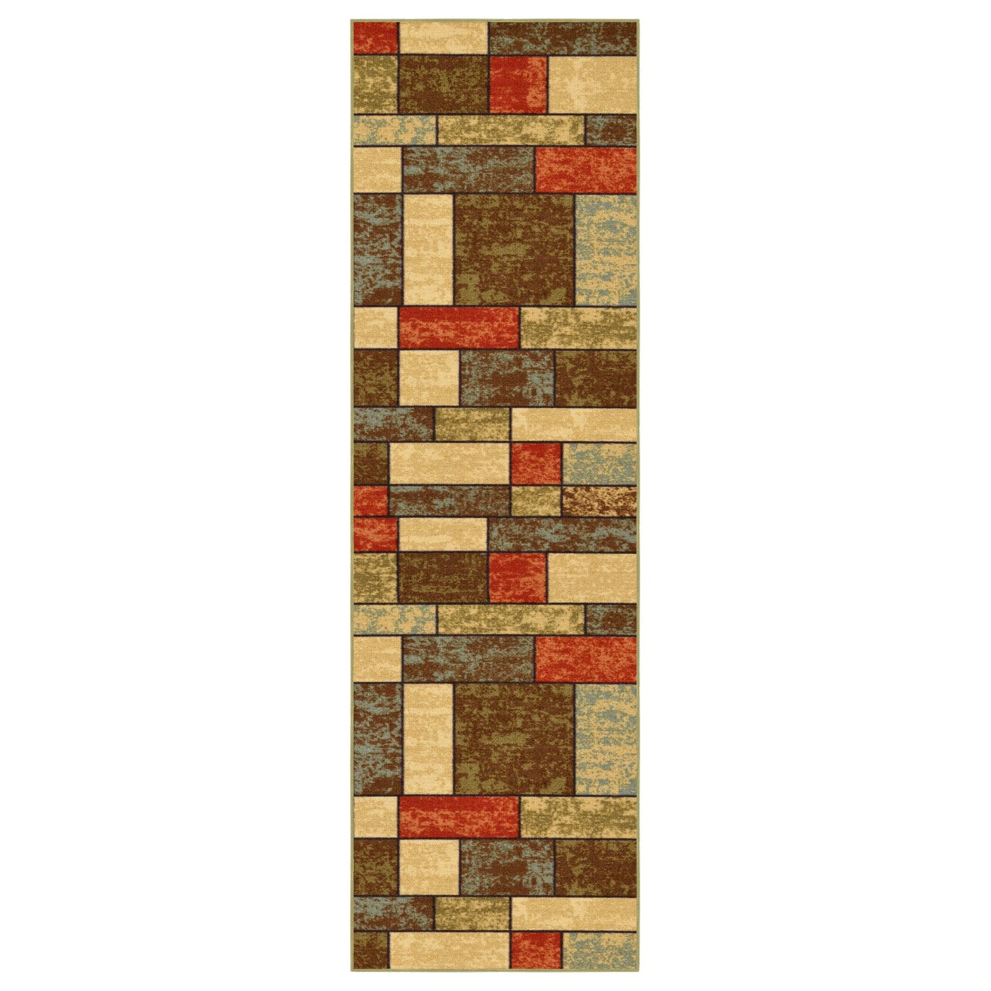 Contemporary 3D Multicolor Stones Pavement Custom Size Carpet Runner Rug