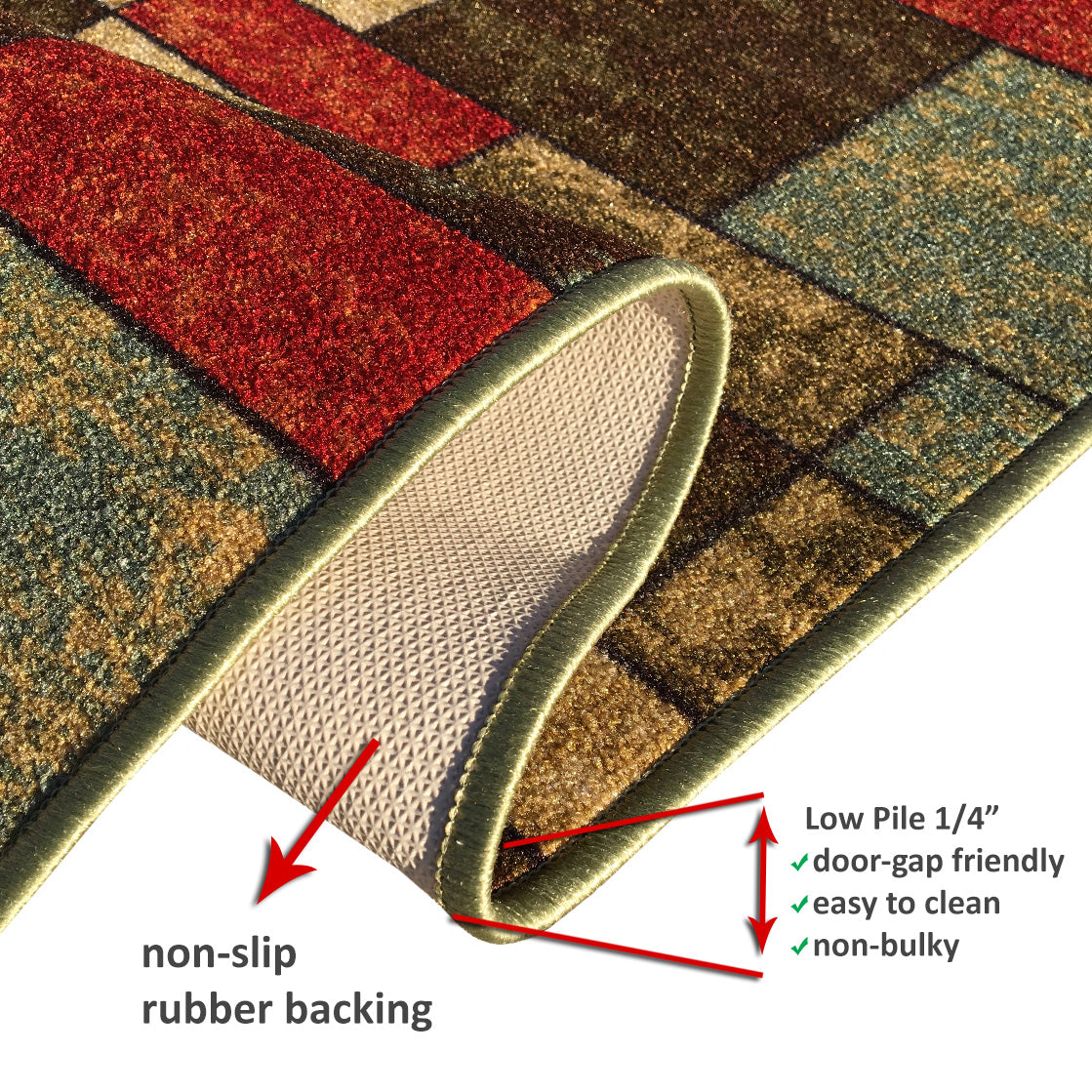 Contemporary 3D Multicolor Stones Pavement Custom Size Carpet Runner Rug