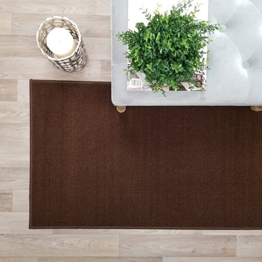 Solid Colored Custom Size BROWN Carpet Runner Rug