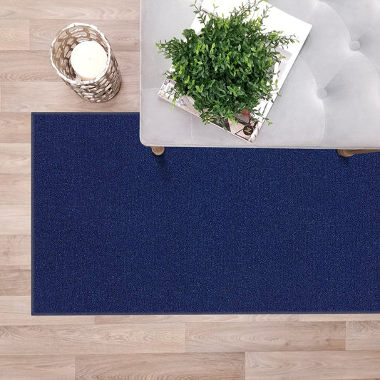 Solid Colored Custom Size NAVY BLUE Carpet Runner Rug