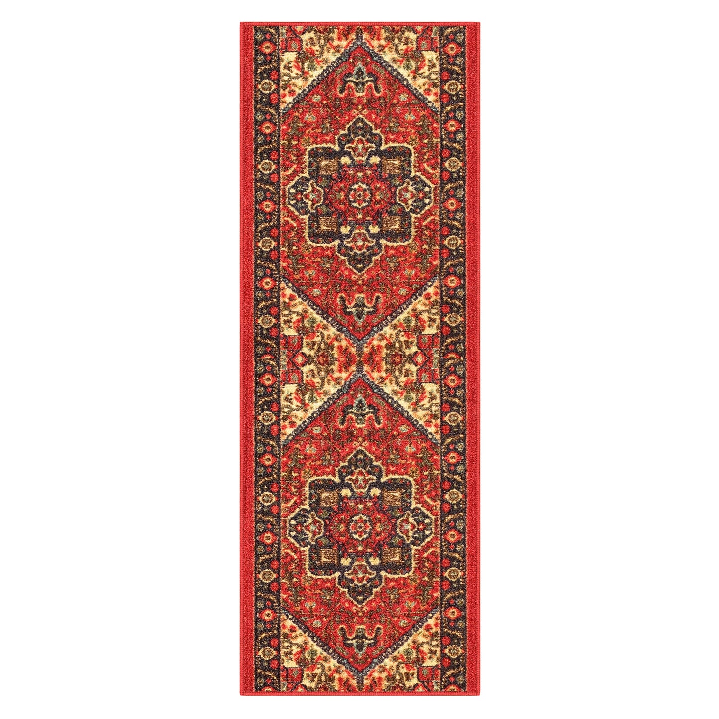 Traditional Red Medallion Custom Size Carpet Runner Rug